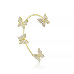 Butterfly Zircon Clip Earrings
