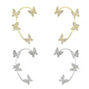 Butterfly Zircon Clip Earrings