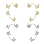 Butterfly Zircon Clip Earrings