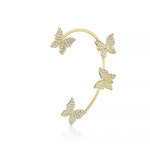 Butterfly Zircon Clip Earrings