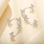 Butterfly Zircon Clip Earrings